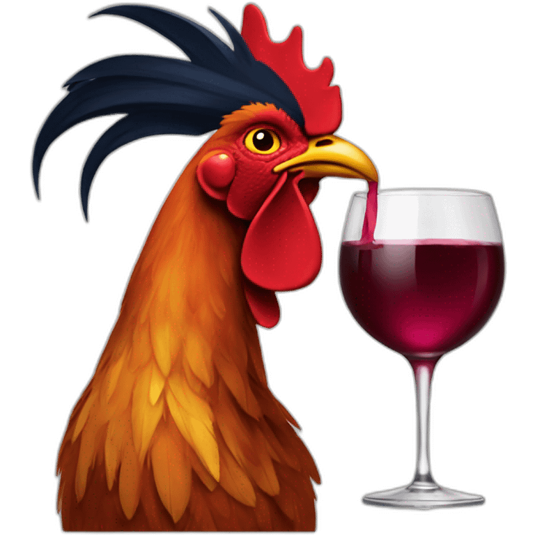 rooster drink wine emoji