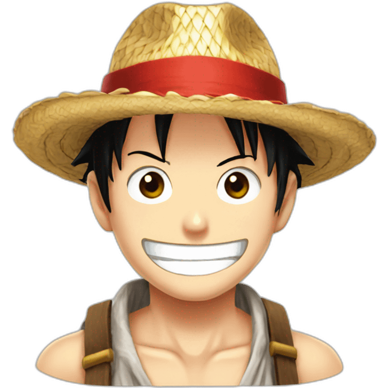 Straw hat with a red band Luffy emoji