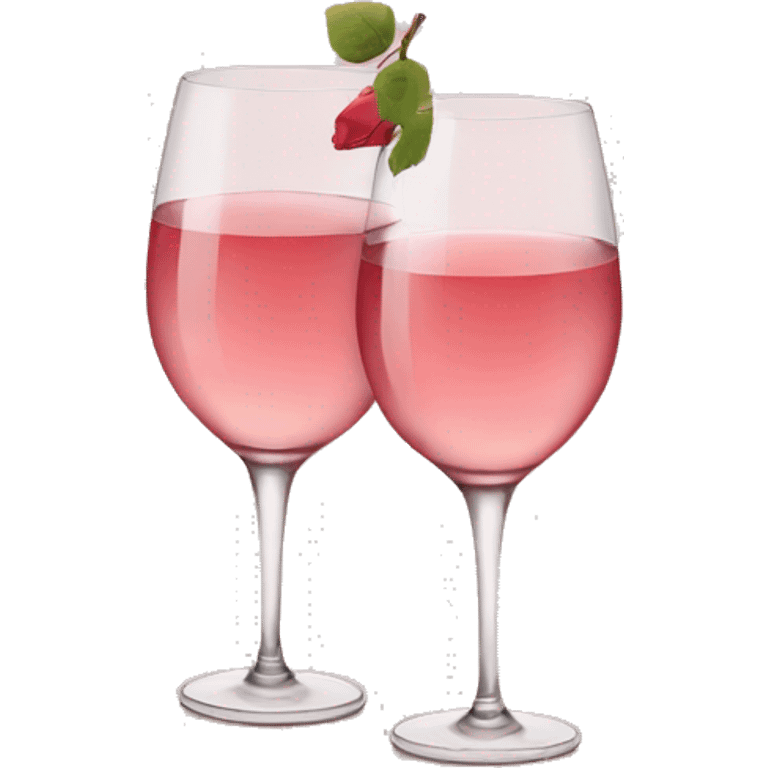 Two glasses of rose wine are clinking emoji