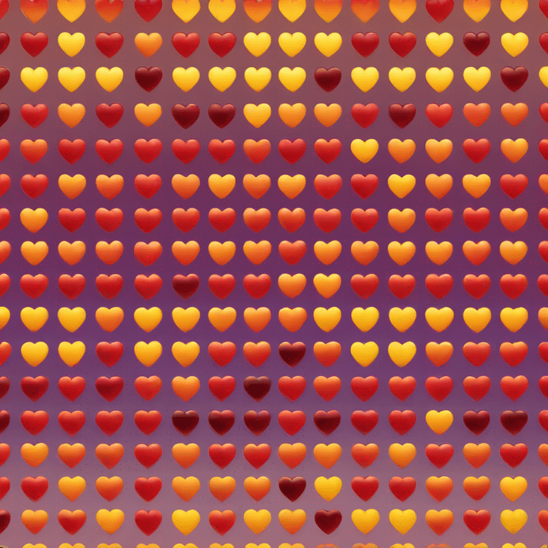 Red to yellow gradient hearts emoji