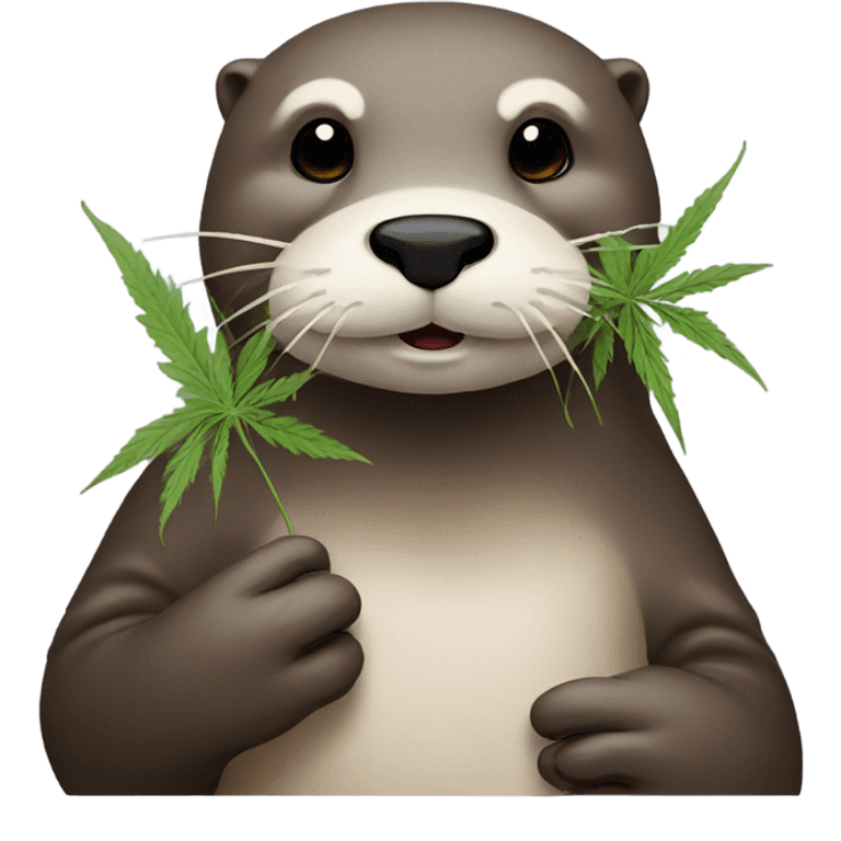 Otter with weed emoji