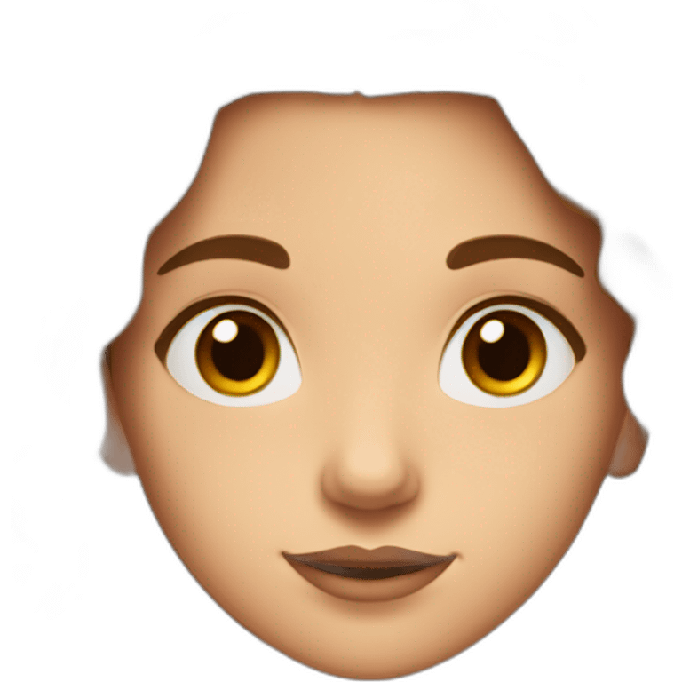 girl with long brown weavy hair, brown eyes and thick brows emoji