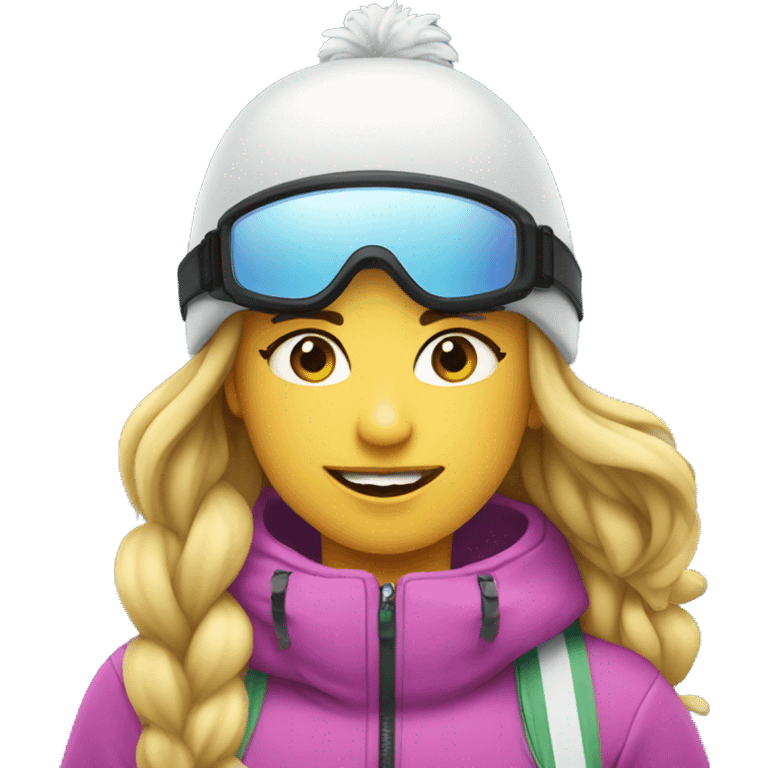 Sweet girls skiing emoji