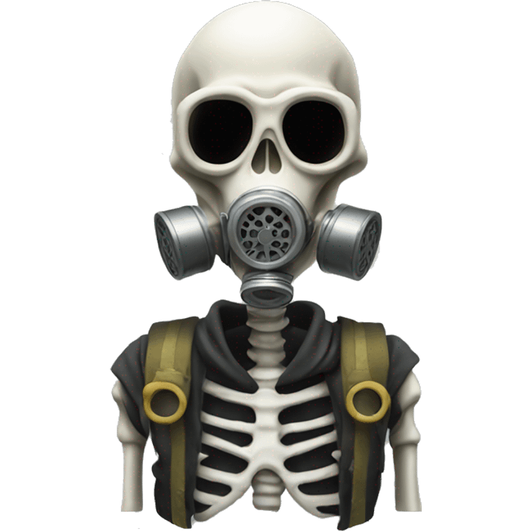 Skeleton wearing a gas mask emoji