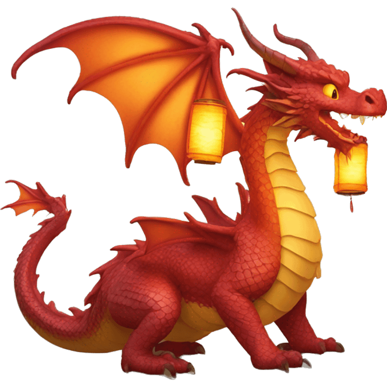 Dragon with lanterns on its tail emoji