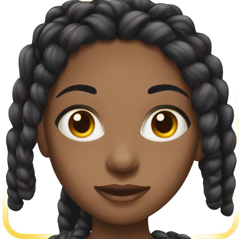 black woman with long black braids and lashes emoji