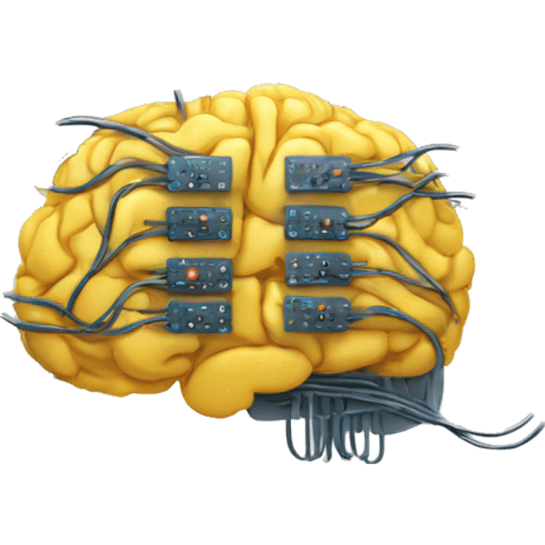 an electronic brain wires circuit emoji