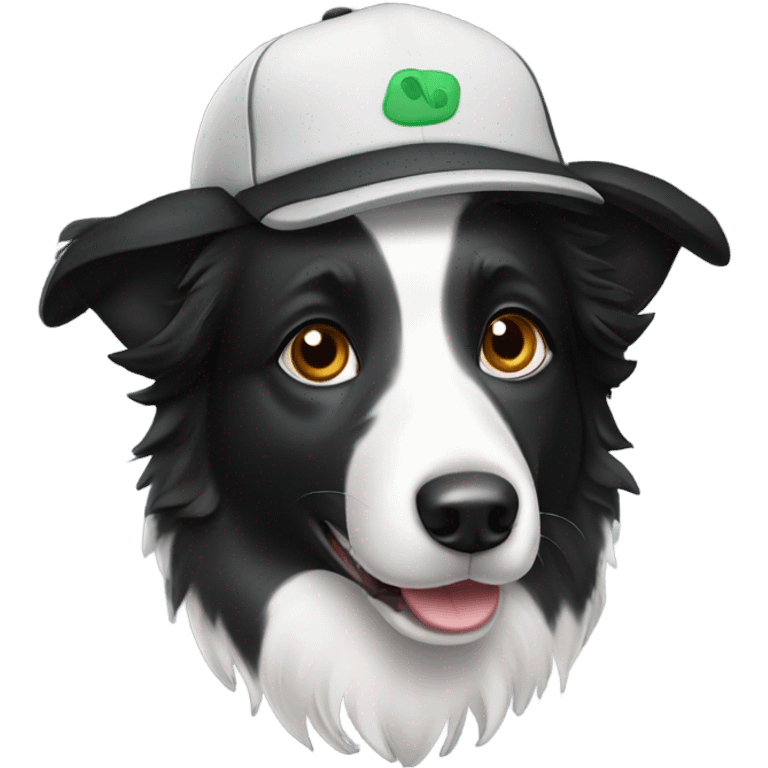 Border collie wearing cap emoji