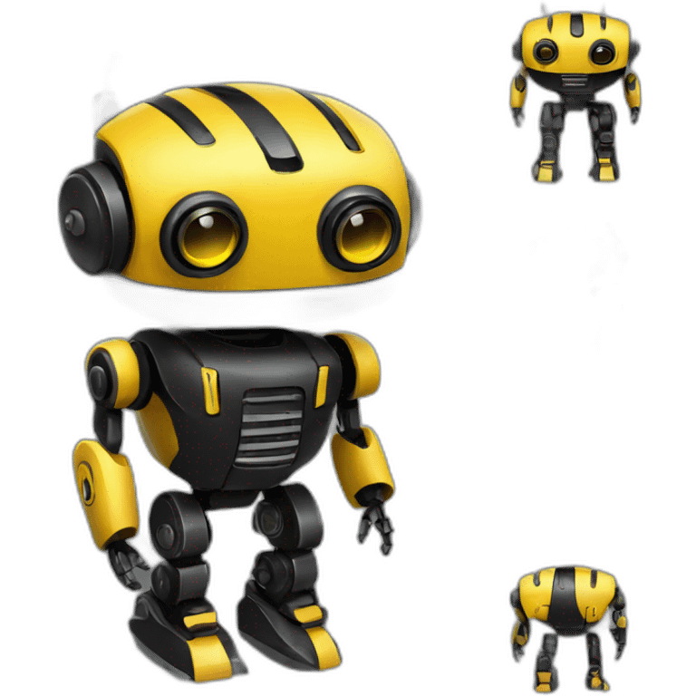 black and yellow robot like emoji