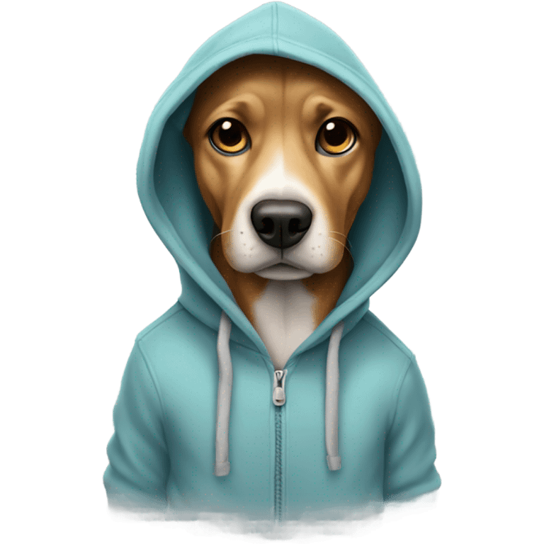 Dog wearing a hoodie emoji