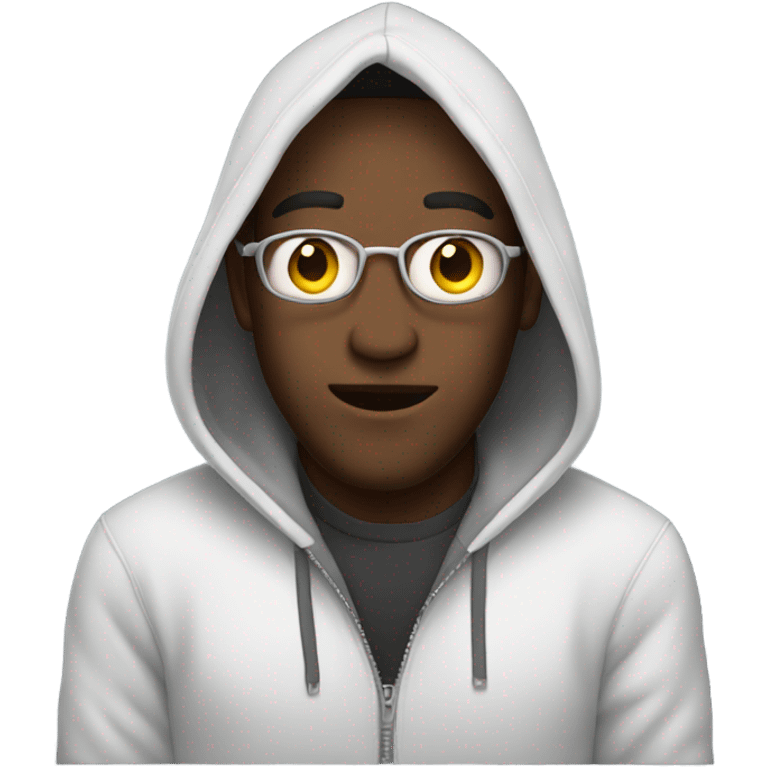 Guy with hoodie driving emoji