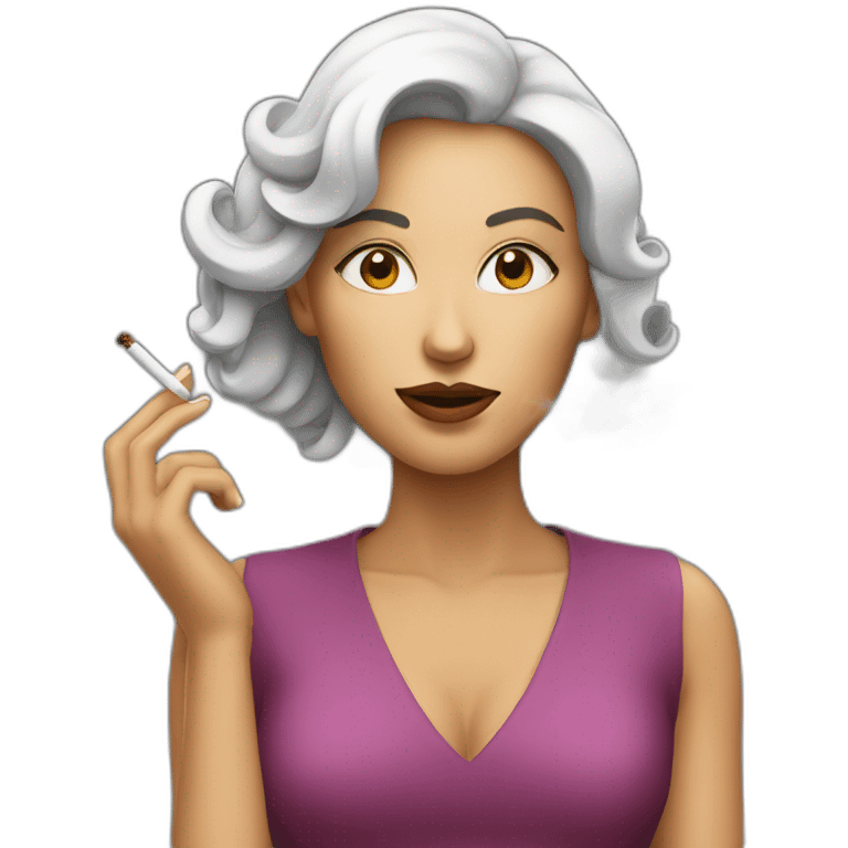 Woman wearing smoking emoji