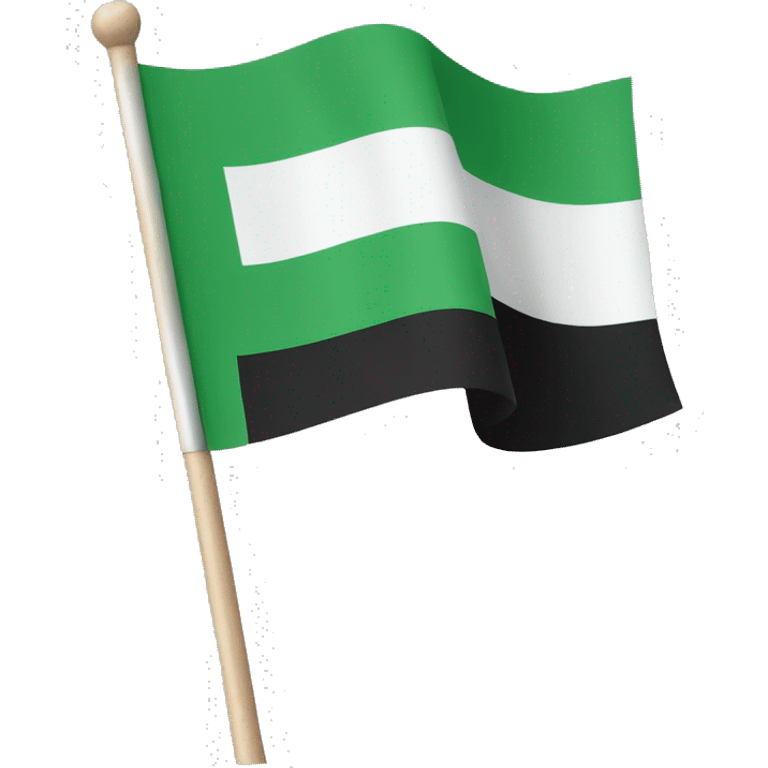 flag with three lines (green, white and black) in a stick  emoji