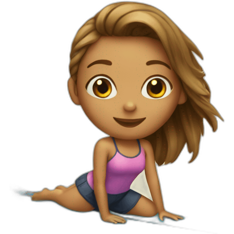 A girl on a surfboard emoji