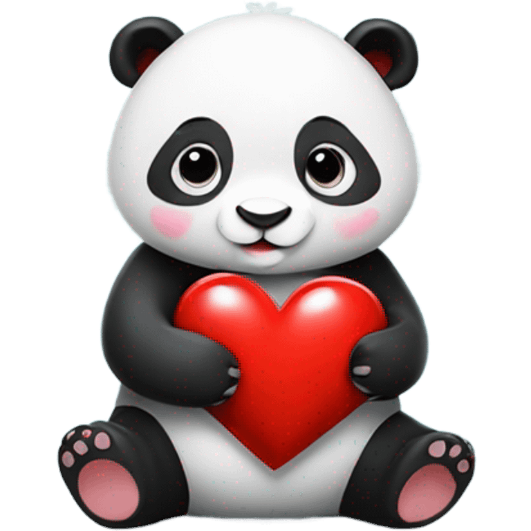 panda with heart emoji