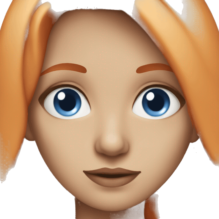 European Woman with blue eye and orange hair emoji