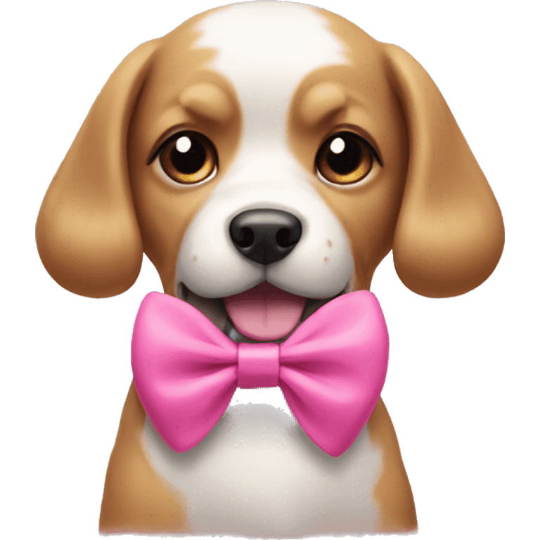 Dog with pink bow emoji