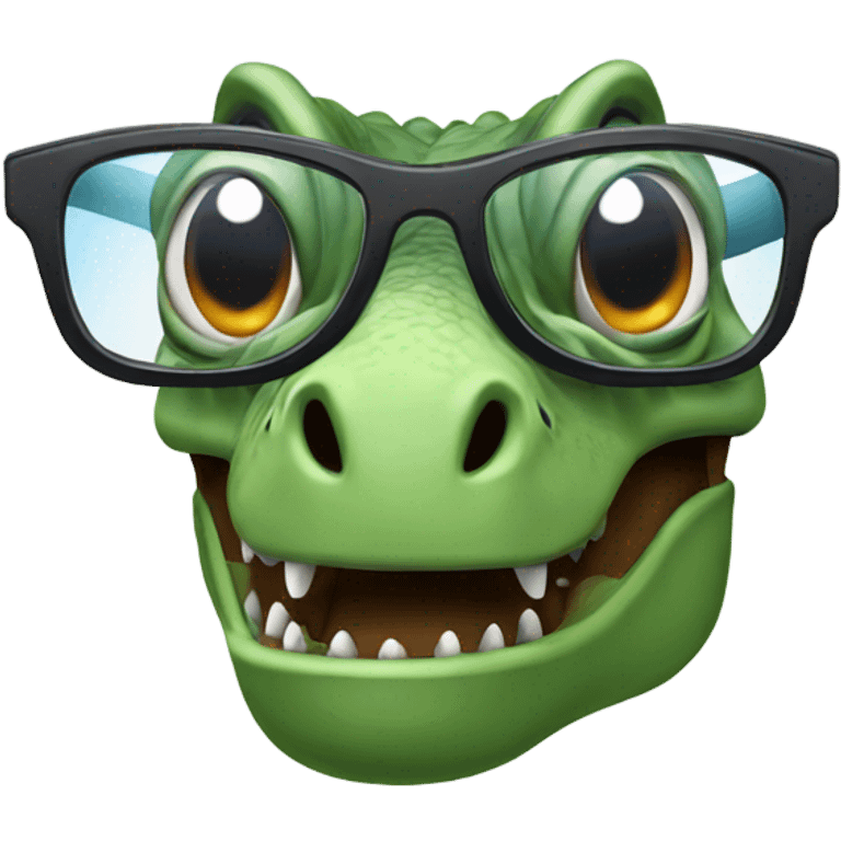 dinosaurio con lentes emoji