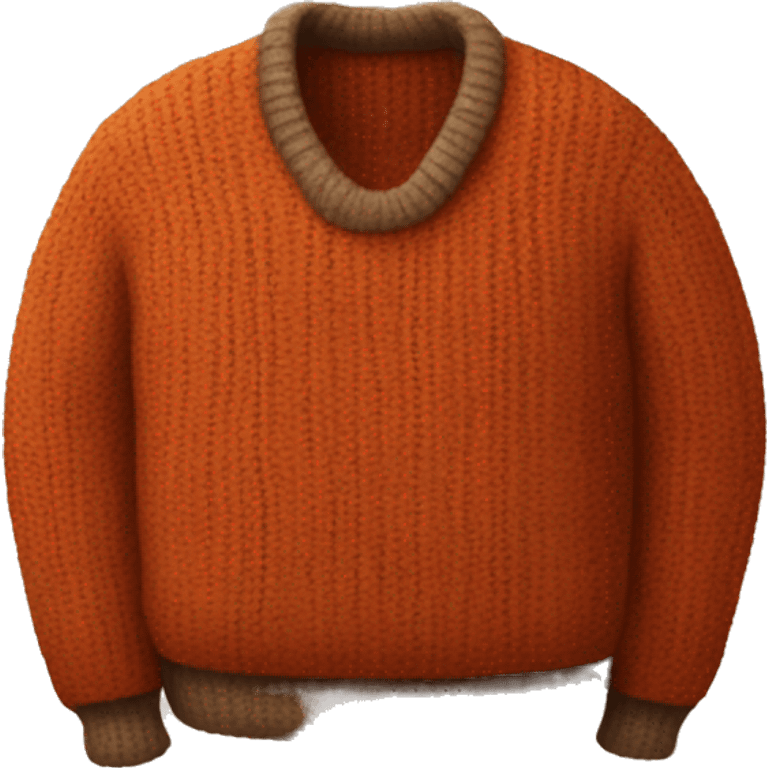 A cozy sweater with fall colors like orange, brown, and red emoji