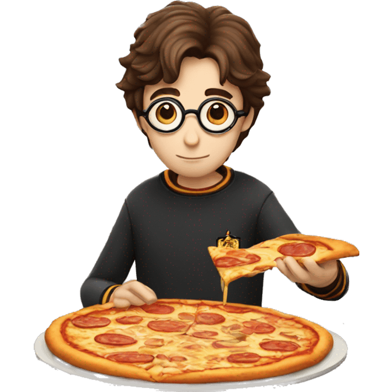 Harry potter eating pizza emoji