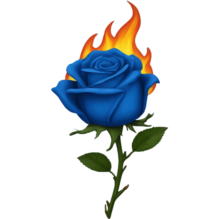 Burning blue rose emoji