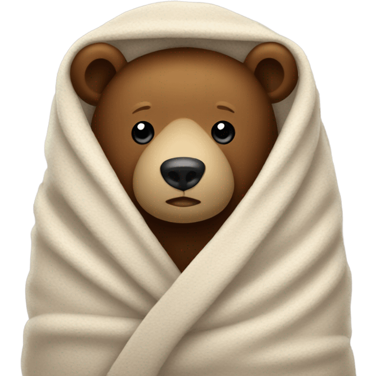 bear cozy in blanket emoji