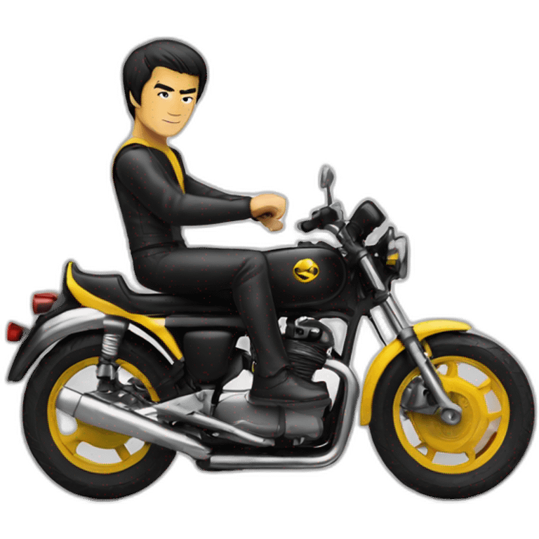 Bruce Lee sur une moto emoji