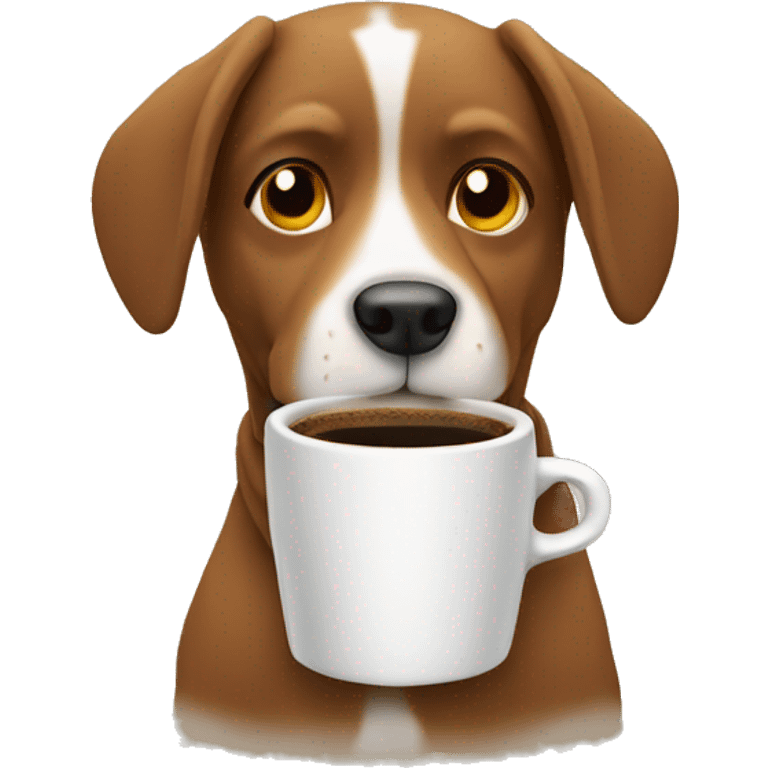 Dog drinking coffee  emoji