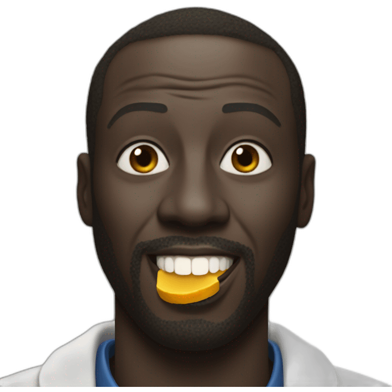 Omar Sy eat frite emoji