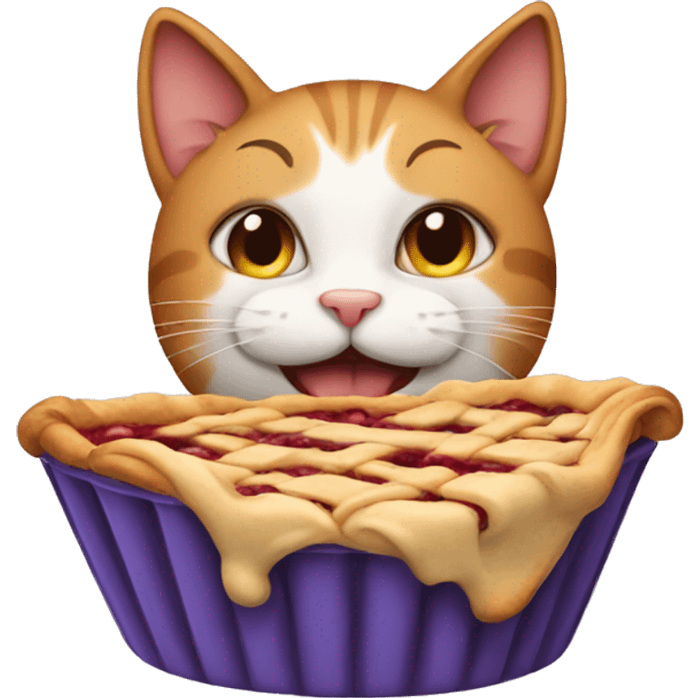 cat with a pie emoji