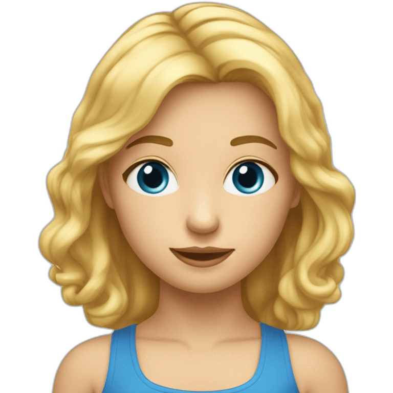 Fille aux yeux bleus et au cheveux blonds âgé de 10 ans emoji