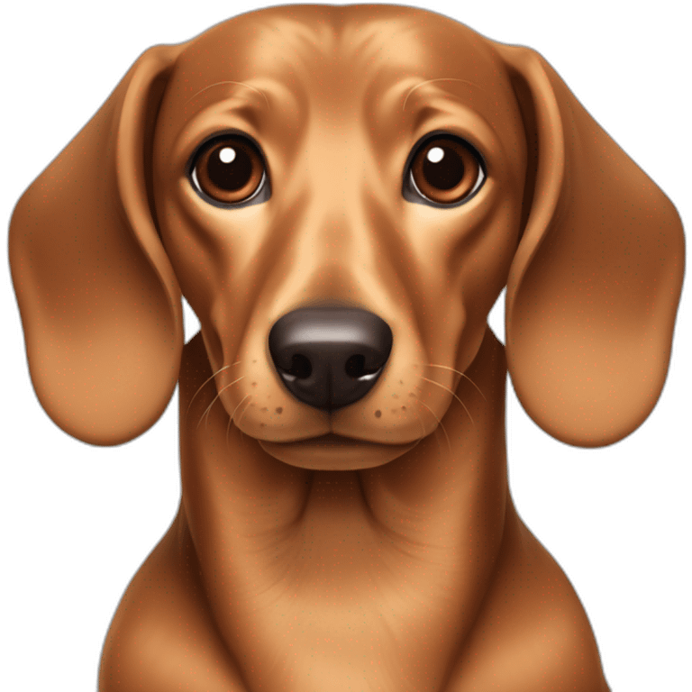 a dachshund with a bit of brown and black hair and smooth emoji