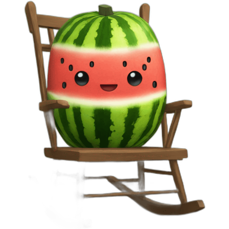 Watermelon superhero in a rocking chair emoji