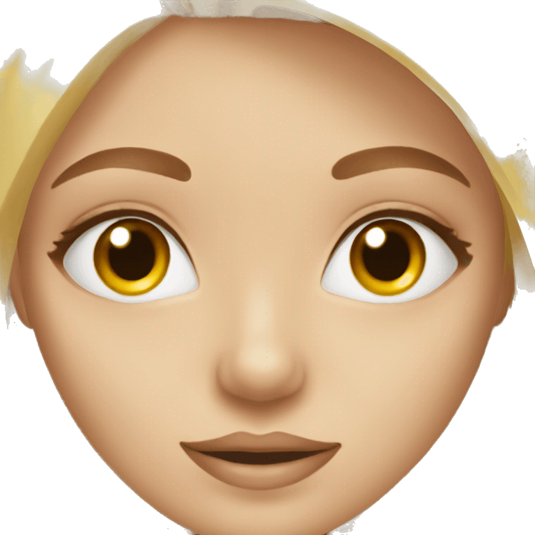 Blonde girl with hazel eyes doing skincare emoji emoji