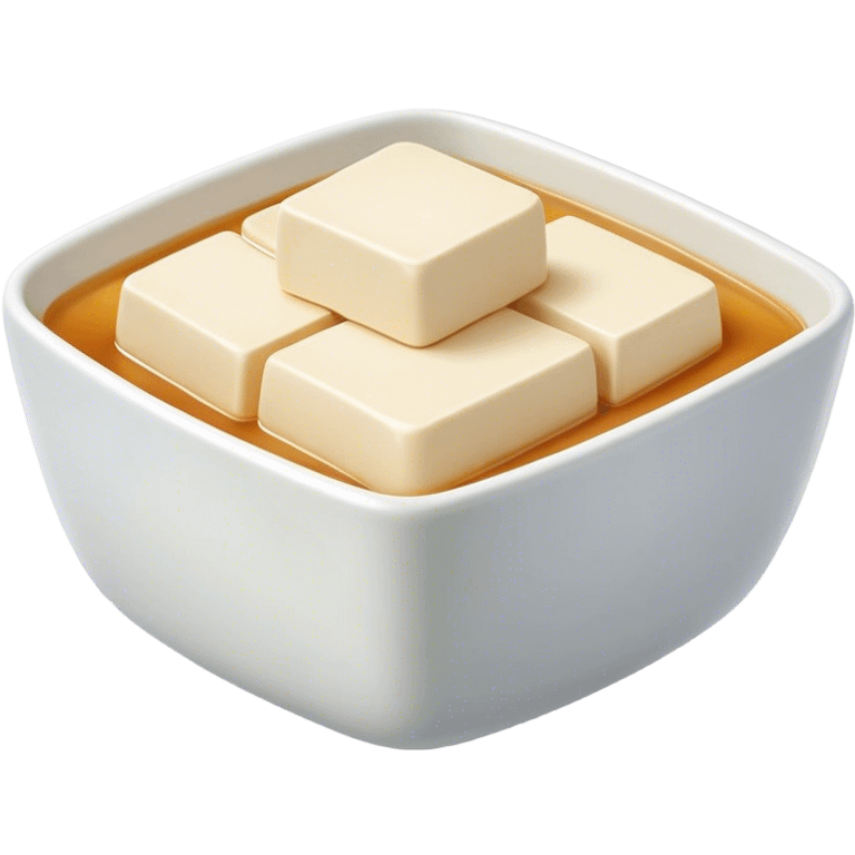 Cinematic Realistic Silken Tofu Dish Emoji, depicted as soft, smooth tofu in a delicate sauce rendered with lifelike detail and gentle, natural lighting. emoji