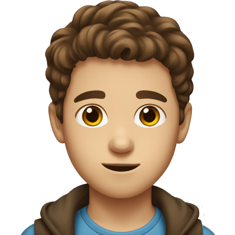 Boy with brown hair portrait emoji