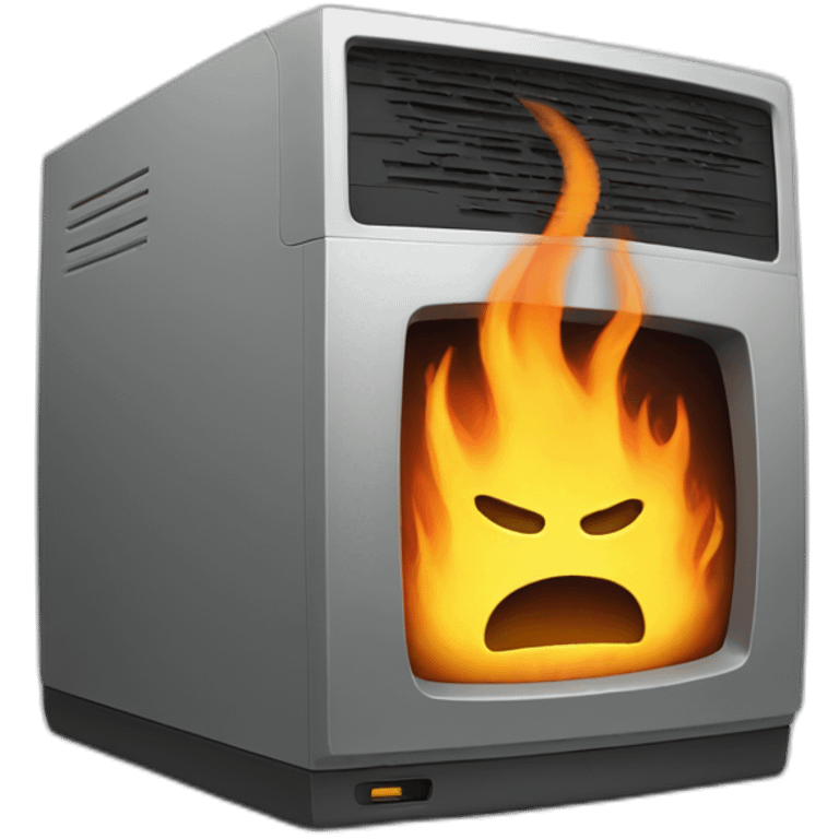 burning computer emoji