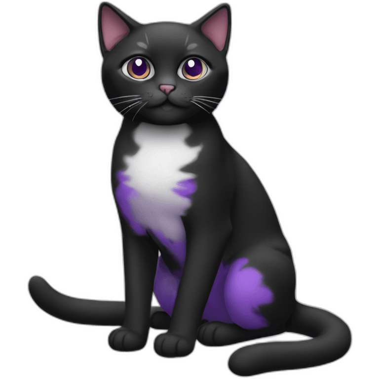 Black and purple cat emoji