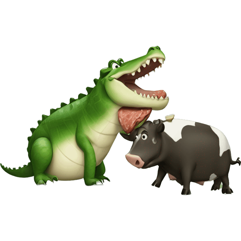 Crocodile eating a cow  emoji