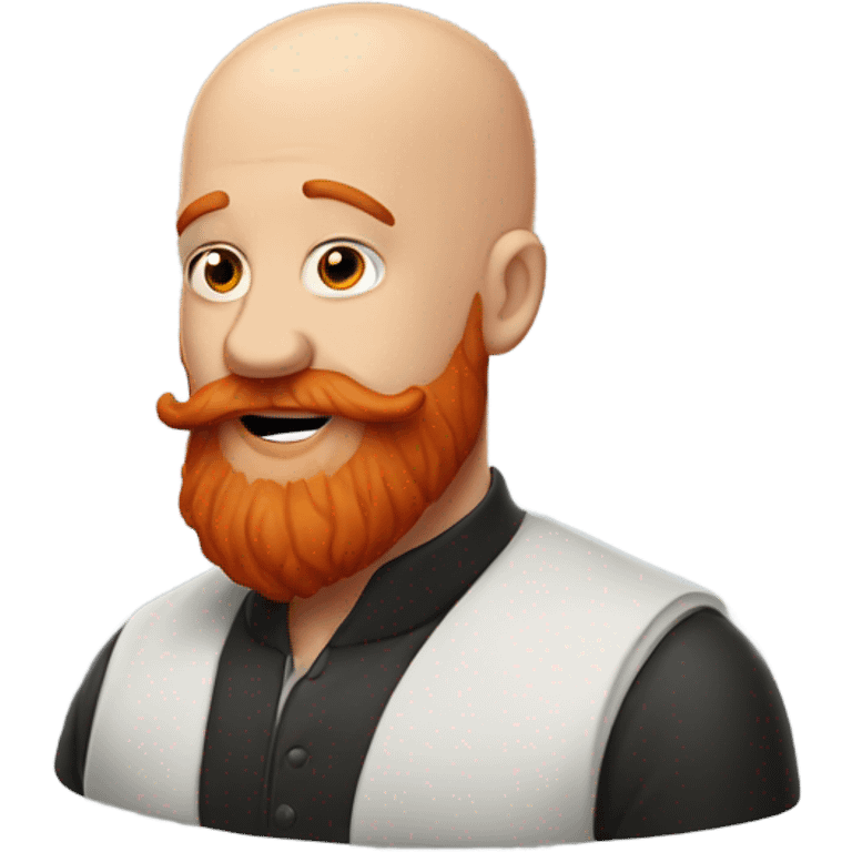 Bald guy with red beard blowing a kiss emoji