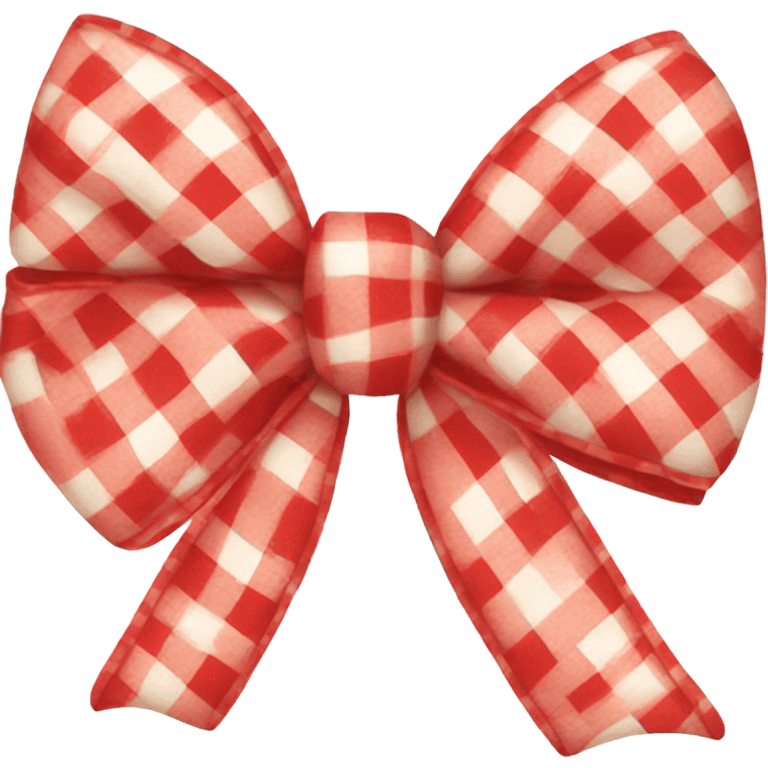 Red gingham bow emoji