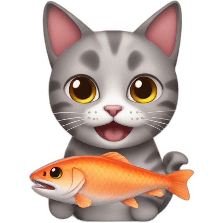 cat eat fish emoji