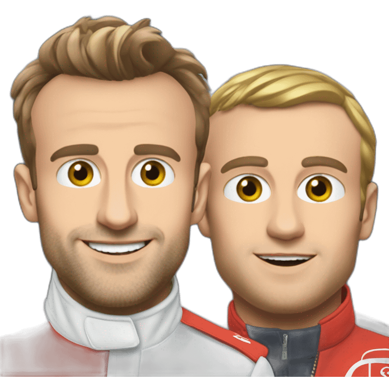 Squeezie et Macron dans une Formule 1 (GP explorer) emoji