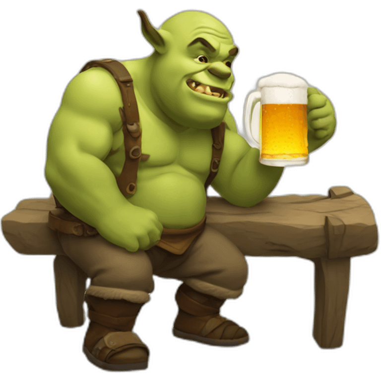 an ogre drinking beer emoji