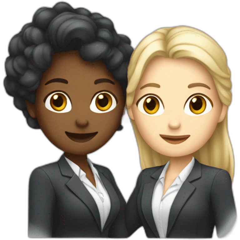 two white business women with different hair colors shaking hands emoji