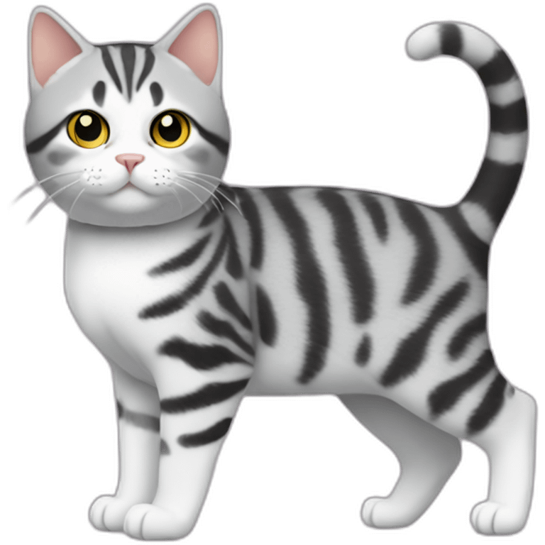 cat-American shorthair cat-whole body-wave one's hand emoji