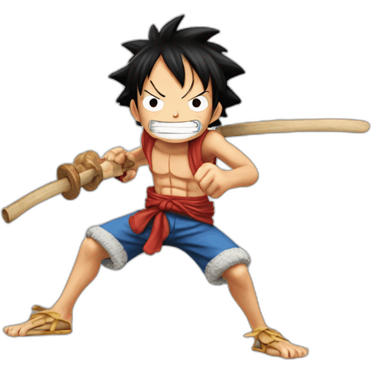 Luffy qui lance une attasue emoji