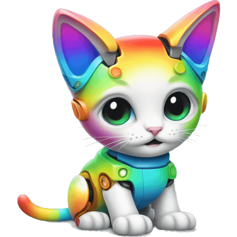 Rainbow kitten robot emoji