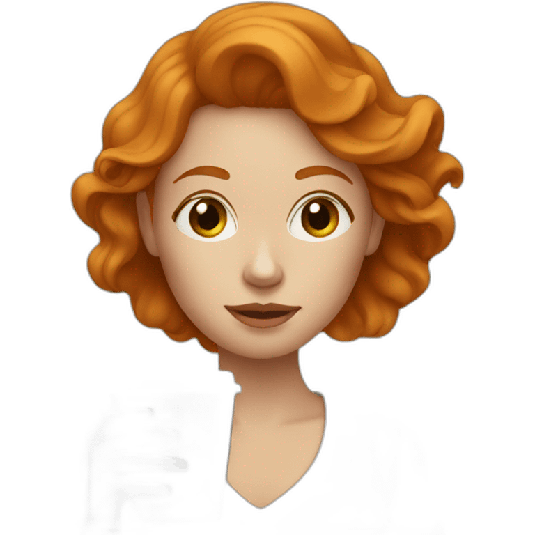 Ginger woman with coffee  emoji