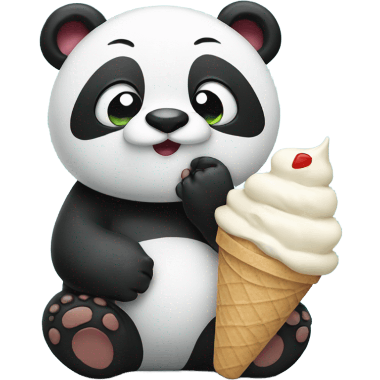 Panda eating ice cream emoji